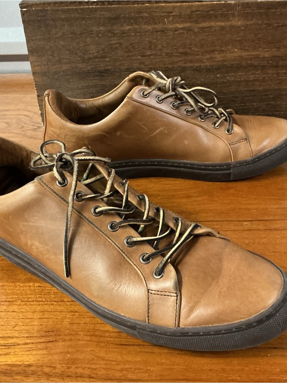 Thursday Boot Co Everyday Brown Leather Lace Up Low Sneaker Size 12